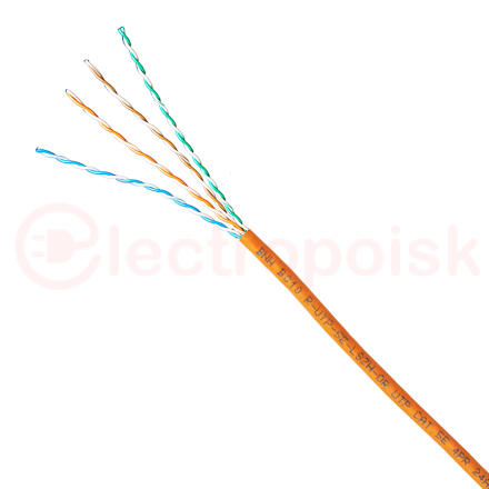 Витая пара UTP U/UTP категория 5e 4 пары 24 AWG одножильный LSZH (305м) оранжевый